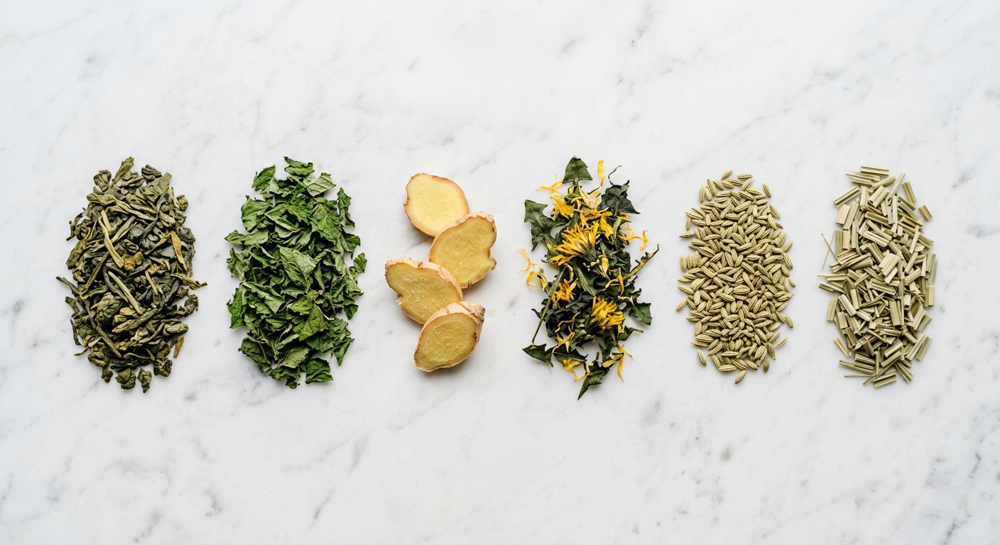 Natural botanical ingredients used in our tea blend